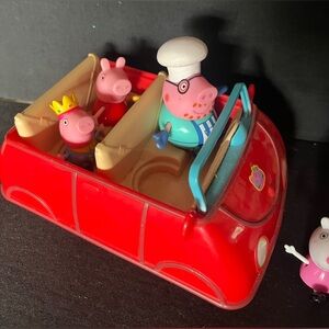 Peppa Pig Red Car Playset with Extra Figures and Accesories